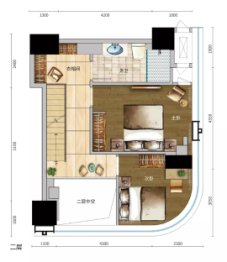 龙盛·城市之光苑2室1厅1厨2卫建面83.00㎡