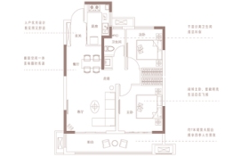 正弘·悦府2室2厅1厨1卫建面86.61㎡