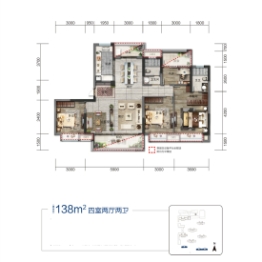 绿地衡阳城际空间站4室2厅1厨2卫建面138.00㎡