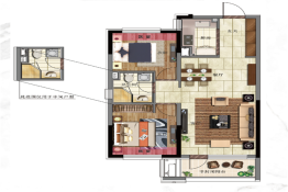 华润置地|公元九里2室2厅1厨1卫建面87.00㎡