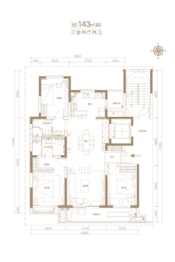 万科翡翠晋阳湖3室2厅1厨2卫建面143.00㎡