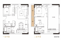 建面约64平米户型