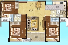 蔚蓝四季3室2厅1厨2卫建面115.00㎡