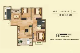龙汇·学源居3室2厅1厨1卫建面91.51㎡