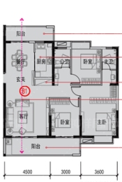 钟祥楚韵兰台3室2厅1厨2卫建面130.00㎡