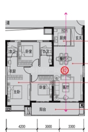 钟祥楚韵兰台3室2厅1厨2卫建面125.00㎡