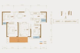 宿州碧桂园中南·双玺3室2厅1厨1卫建面108.00㎡