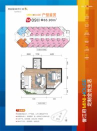 奥园瀚林誉江府1室1厅1厨1卫建面65.90㎡