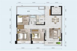 中核顺安府3室2厅1厨1卫建面96.77㎡