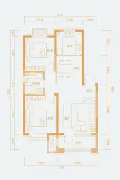 中国铁建海语昕居2室2厅1厨1卫建面92.00㎡