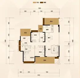 景富双湖湾4室2厅1厨3卫建面154.0㎡