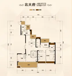景富双湖湾4室2厅1厨2卫建面154.0㎡