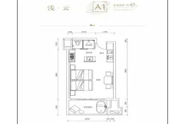 峨眉山.桃李春风1室1厅1厨1卫建面45.00㎡