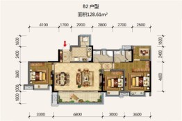 领地.蘭台府3室2厅1厨2卫建面128.61㎡