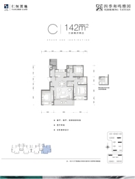 四季和鸣雅园3室2厅1厨2卫建面142.00㎡