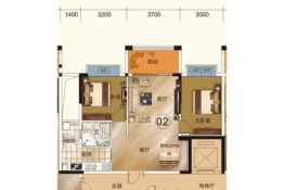 永成·御景轩2室2厅1厨1卫建面81.97㎡