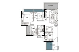 越秀·东坡3室2厅1厨1卫建面80.00㎡