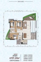 新·虹湖之舟3室2厅1厨2卫建面131.24㎡