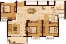 大都·现代城3室2厅1厨1卫建面103.96㎡