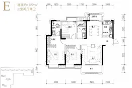 金地中交麓谷香颂3室2厅1厨2卫建面122.0㎡