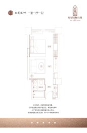 红星国际公寓1室1厅1厨1卫建面47.00㎡