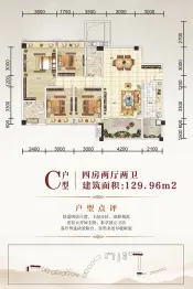 阅翠府4室2厅1厨2卫建面129.96㎡