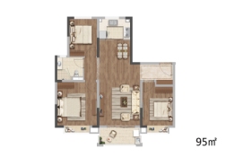 中建熙元府3室2厅1厨1卫建面95.00㎡