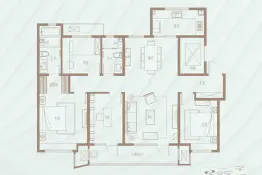 中海·林溪世家4室2厅1厨2卫建面142.00㎡