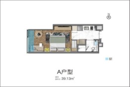 九树1室1厅1厨1卫建面39.13㎡