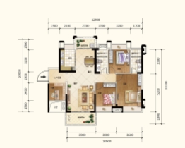 金盛丽景二期4室2厅1厨2卫建面124.00㎡