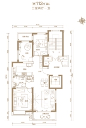 万科翡翠晋阳湖3室2厅1厨1卫建面112.00㎡