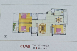 江南盛锦3室2厅1厨2卫建面130.18㎡