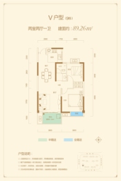 梓湖馨苑2室2厅1厨1卫建面89.26㎡