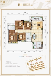 长虹天樾三期4室2厅1厨2卫建面137.06㎡