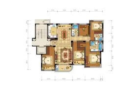 滨江万家花城5室2厅1厨3卫建面143.0㎡