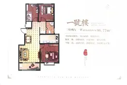 狮城·新悦府3室2厅1卫建面96.77㎡