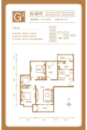 悦澜湾3室2厅1厨1卫建面114.77㎡