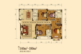 华西御园4室2厅1厨4卫建面140.00㎡