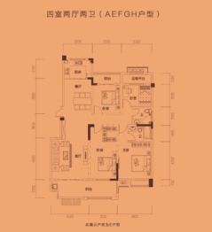 富安德林世家4室2厅1厨2卫建面138.00㎡