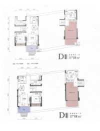 铜化弘宇嘉玺2室2厅1厨1卫建面88.00㎡