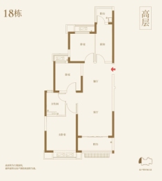 恒大御府3室2厅1厨1卫建面97.13㎡