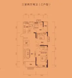 富安德林世家3室2厅1厨2卫建面126.00㎡