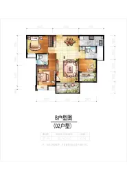 禹洲·嘉誉风华3室2厅1厨2卫建面107.29㎡