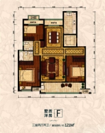 金大地滟澜公馆3室2厅1厨2卫建面121.00㎡