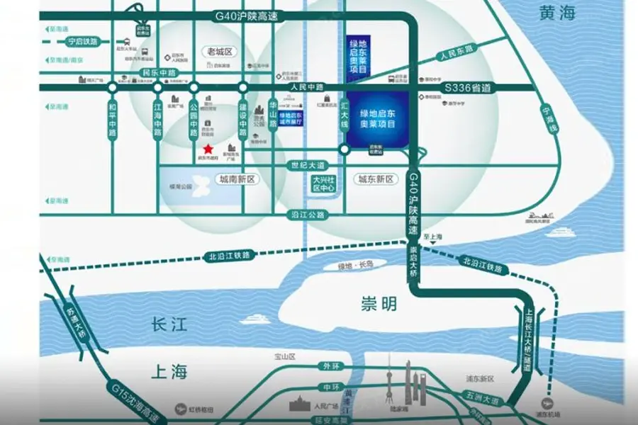 绿地-奥莱缤纷广场交通图