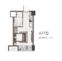 凤栖兰悦1室1厨1卫建面31.00㎡