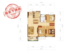 中铁逸都国际三期·阅山3室2厅1厨1卫建面111.29㎡