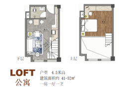 金恒·银杉里1室1厅1厨1卫建面45.00㎡