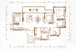 中国铁建·西派时代4室2厅1厨3卫建面168.00㎡