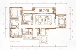 中国铁建·西派时代4室2厅1厨2卫建面136.00㎡